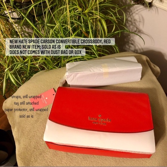 Purse: NEW Kate Spade Carson Convertible Crossbody, Red ๐ Bundle Me! - Picture 4 of 9